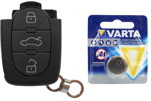 KONIKON 2X Autoschlüssel CR20 3 Tasten Gehäuse passend für Audi A6 C5 4B A8 4D A4 B5 A3 + 2X Batterie Neu