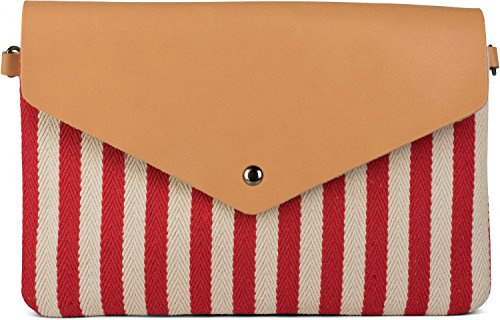 styleBREAKER clutch a busta a righe alla marinara con trama a spina di pesce, borsa a tracolla, borsa, da donna 02012153, colore:Rosa-Beige