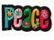 TENNER.LONDON Peace Iron on/Sew On Embroidered Patch Applique Embroidery Rainbow floral Motif transfer