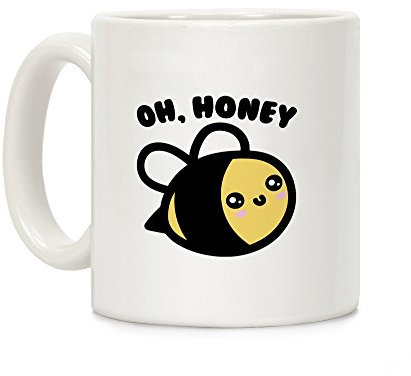 Oh Honey Bee Parody White 11 Ounce Ceramic Coffee Mug by LookHUMAN