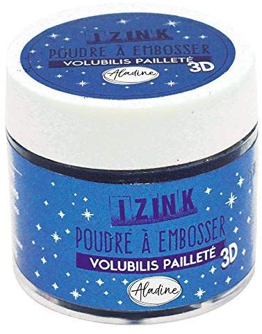 Aladine 10214 Embossing-Puder, 25 ml, Blau mit Glitzer