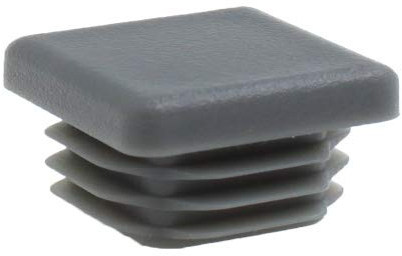 16 Pieces - Variety of Sizes - Square Tube Ribbed Inserts End Caps Stoppers Plugs for Table Chair & Furniture Legs by Lifeswonderful (19mm, Grey)
