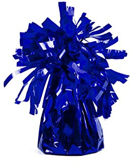 PartyDeco Ballongewicht Folie mit Fransen – Gewichte Luftballons Glitzer – Königsblau, 7 cm, 130 gr, 4 Stück