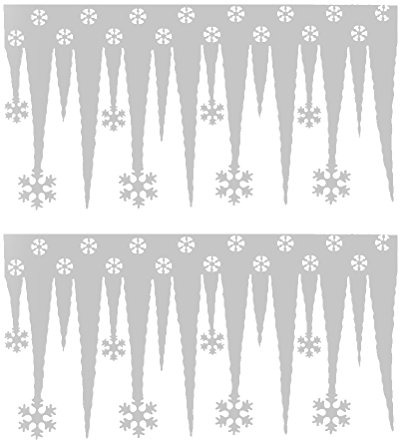 BESTOYARD 2Pcs Schnee Eiszapfen Deko Eiszapfengirlande Weihnachtsdeko Fenster Wand Schneeflocke