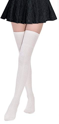 DRESHOW Kniestrümpfe Overknee Strümpfe Lange Gestreifte Socken Beinwärmer Schenkel Socken für Damen und Mädchen