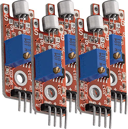 AZDelivery 5 x KY-038 High Sensitivity Sound Detection Small Microphone Module Compatible with Arduino including eBook