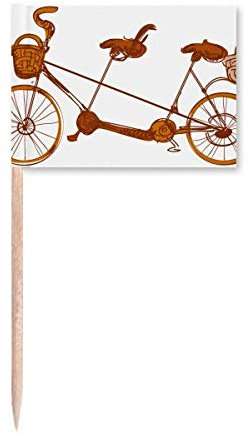 Cartoon Dreisitzer Fahrrad Großbritannien Kultur Zahnstocher Flaggen Marker Topper Party Dekoration