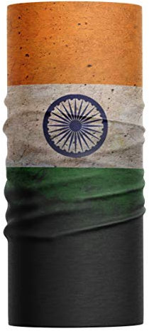 Purple Print House Headwear Indian Flag Snood - Multifunctional Grunge Flag India Bandana Headband Neck Gaiter Men Women Kids - Face Covering Balaclava