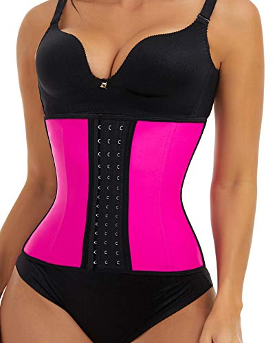 EESIM Damen Taillentrainer Trimmer Gürtel Verstellbar Latex Korsett mit Verlängerung, Shapewear für Bauchkontrolle und Body Shaper Gr. 3-4Jahre, Rosarot-1802.