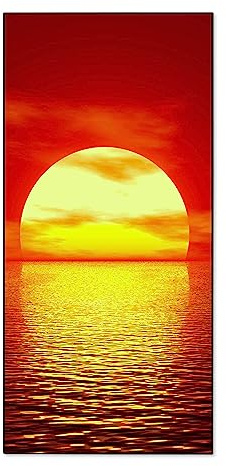 banjado® Magnettafel 37 x 78cm / Magnetwand aus Metall/Magnetpinnwand als Memoboard/Pinnwand Magnettafel Küche, Büro, Kinderzimmer inkl. 4 Magnete & Montageset - Motiv Sonnenuntergang