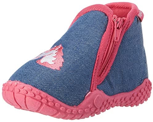 Playshoes Mädchen Hausschuh Einhorn, Jeansblau, 28/29 EU