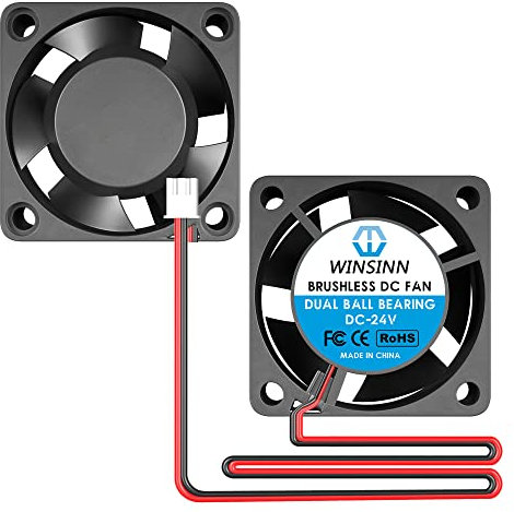 WINSINN 40mm Fan 24V, 3D Printer Micro 24 Volt Fans 4020 Dual Ball Bearing, Brushless Cooling 40mmx20mm 2PIN (Pack of 2Pcs)