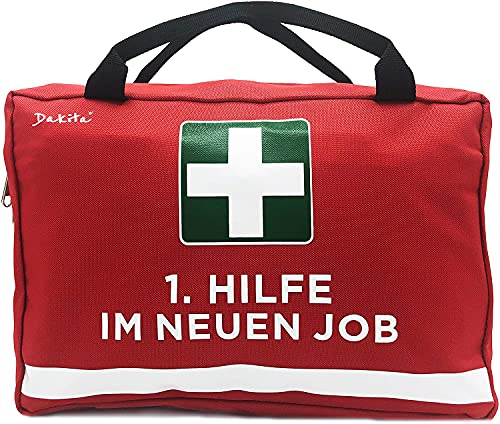 Dakita Erste Hilfe Tasche zum Abschied von Kollegen – Lustiges Geschenk zum Jobwechsel für Mitarbeiter und Freunde – 28×18×8 cm – rot – ohne Inhalt