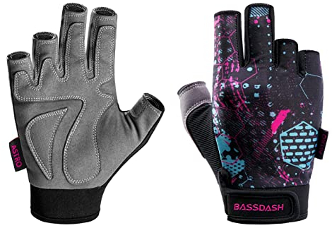 Bassdash Astro Fahrradhandschuhe Trainingshandschuhe Angelhandschuhe Fingerlose Winter Handschuhe rutschfest Atmungsaktiv Kletterhandschuhe für Angeln Motoradfahren Klettern Fitness