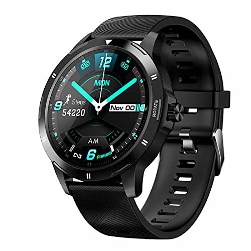 XHJL Fitness Tracker IP67 Impermeabile Sonno Misuratore di Pressione sanguigna Cardiofrequenzimetro Orologio 1.3 Pollici Full Touch Cronometro attività Sport Smart Watches per Android iOS (Black)