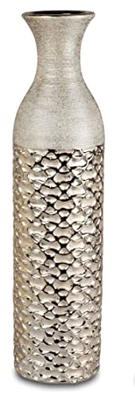 Dekorative schwere Bodenvase 59cm Premium-Gold aus Keramik gefertigt
