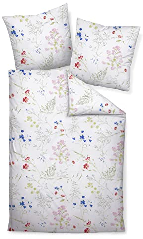 Traumschloss Bettwäsche »Seersucker« Blumen weiß, 135x200 & 80x80, Krepp-Struktur, perfekt für den Sommer