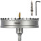 Mollom (145mm | 5-11/16) Scie cloche en carbure pour usage intensif avec 2 forets pilotes, coupe l'acier inoxydable, l'acier doux, le fer, le cuivre, le laiton et le plastique