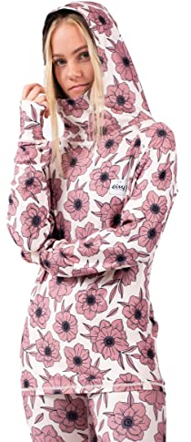 Eivy Damen Icecold Hood Top Yoga Shirt, Wall Flowers, XS EU