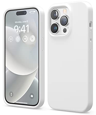 elago Liquid Silicone Case Compatible with iPhone 14 Pro Case (6.1), Premium Silicone, Full Body Protection - 4 Layer Shockproof Phone Cover, Anti-Scratch Soft Microfiber Lining (White)