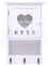 Maison Des Cadeaux Wooden 'Keys' 9 Key Storage Box Heart Keyhole, Hangable Key Hook Holder