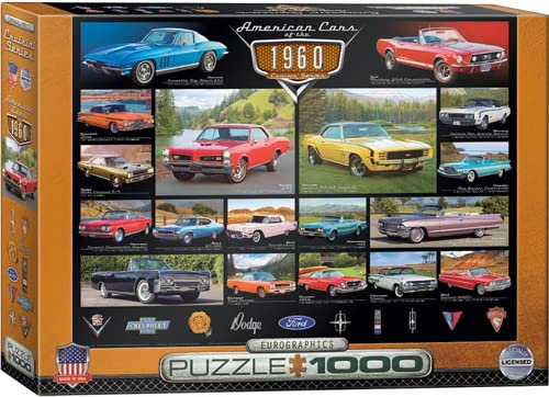 US-Cars der 60er Jahre - Traumwagen - 1000 Teile Puzzle im Format 68x48 cm + Puzzle Zubehör