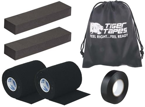 PHYSIQUE Tiger Tapes Rugby-Hebe-Set, Hebeband, Hebeblöcke, Eab Tear Tape, maximale Unterstützung für Rugby-Spieler, jetzt mit einer kostenlosen Tasche mit Kordelzug, Schwarz