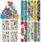 Pellinch Kindergeburtstag Party Mitgebsel,12 Slap Armbänder 4 Blätter Temporäre Tattoos Schnapparmband Kinder Geburtstags Party Zubehör,für Mädchen Jungen Party Geschenke
