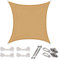 CelinaSun Sonnensegel Set Befestigung V2A Basic HDPE Quadrat 3 x 3 m sandbeige Sonnenschutz atmungsaktiv