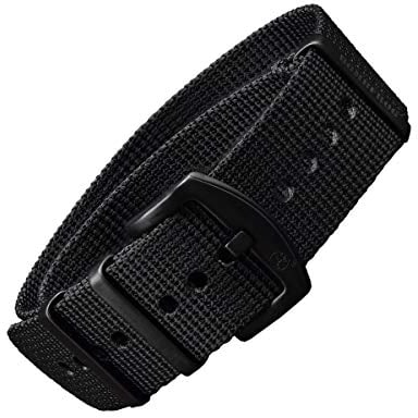 BOMBFROG NATO Strap Uhrenarmband 20mm Nylon schwarz, Dornenschließe schwarz, Uhrenarmband Nato (20 mm, Schwarz - Dornenschließe schwarz)