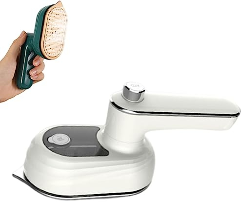 Rotary Garment Iron, Portable Mini Steam Iron, Steamer Iron For Clothes, Folding Ironing Machine, Handheld Steamer For Clothes, Portable Clothes Steamer for Home and Travel (White)