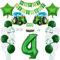 Daimay Traktor Geburtstag Deko 4 Jahre Auto Foil Balloon Happy Birthday Banner Trecker Luftballons Bauernhof Geburtstagsdeko Grün Folienballon Traktor Bagger Tortendeko für Jungen Party Dekoration