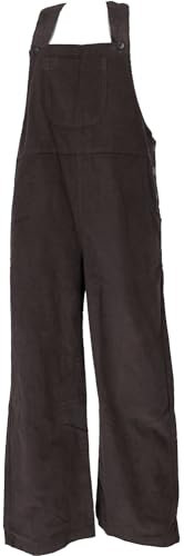 GURU SHOP Cord-Latzhose, Boho Hose, Jumpsuit, Overall - Schwarz, Damen, Baumwolle, Size:L/XL