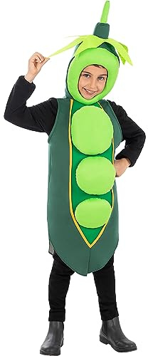 Pea Costume for boys and girls Food Drink Funny - Costume for kids accessory fancy dress & props for Halloween carnival & parties - Size 3-6 years - Green