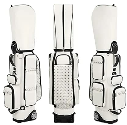 Leichte Golftasche mit Riemenscheiben, versteckte Trolley-Golftasche, geteiltes Stangenloch, 10 funktionale Aufbewahrungstaschen, Abnehmbarer Schultergurt
