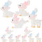 HOMSFOU Mini-Rentier-Statue 12 Stück Cartoon-Geweih Hirsch Liegend Elch Figur Weihnachten Tier-Kuchenaufsatz Laufender Hirsch Modell Desktop Dekorative Ornamente