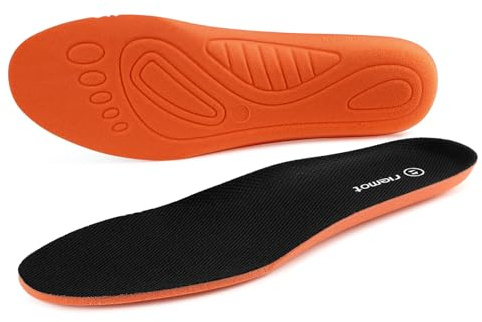 riemot Sport Insoles for Men & Women – Shock-Absorbing Sports Insole for Running, Walking, Cushioned Breathable Shoe Inserts for Hiking, Active Lifestyles Soft Inner Soles, Black, UK 10