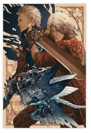 AhCor Devil May Cry Poster (6) Leinwand Poster Schlafzimmer Dekor Sport Landschaft Büro Zimmer Dekor Geschenk ungerahmt 40 x 60 cm