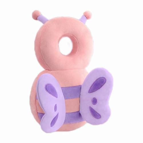 PandaEar Mochila de protección para bebé, protector de cabeza para caminar, almohadilla protectora de cabeza ajustable, cojín de seguridad, color rosa