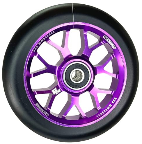 Fantic26 Spy7 Stunt Scooter Rolle I Trick I Tret I Kinder I Roller I Wheel I 110mm I ABEC-11 I Schnell I Leise I Freestyle (Lila/Pu Schwarz)