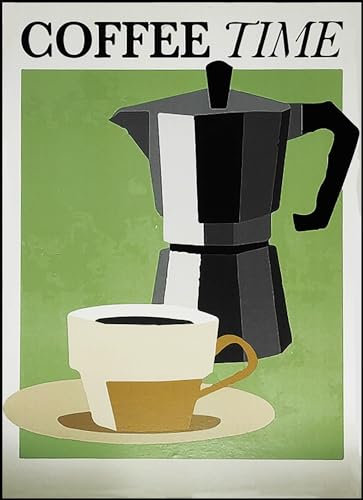 KUSTOM ART Dekoratives Wandposter Coffee Time Kunstdruck auf beschichtetem Papier 40 x 30 cm ohne Rahmen