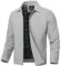 YSENTO Veste bomber légère pour homme - Veste d'été mi-saison - Veste d'aviateur coupe-vent, gris clair, 3XL