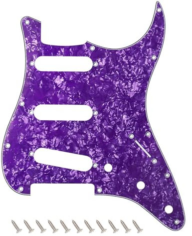 Banworks 4-lagiges Strat SSS Schlagbrett, 11-Loch-Schlagbrett für E-Gitarre, Schlagplatte für USA/Mexican Modern Style Standard Stratocaster ST JT/HB-01 Purple Pearl