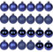 ATB-Foger 24 Blau Glitzernd Weihnachtsbaumschmuck 3 cm Weihnachtskugeln für Weihnachten, Urlaub, Hochzeit, Party, Dekoration, Zuhause, Festival, Dekorationen