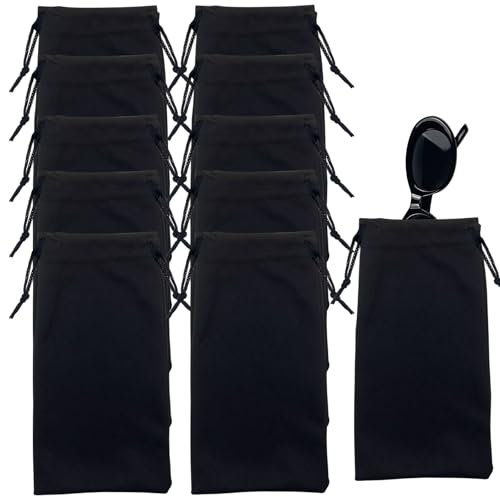 10PCS Sunglasses Bag, Microfiber Pouch Case Bag Travel Portable Drawstring Sunglasses Storage Pouch Soft Sunglasses Organizer Cloth Bag Eyeglasses Eyewear Carrying Case Bag Reading Glasses Bag