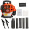 pofluany 52CC Professional Gas Leaf Blower, 1250W 550CFM Powerful Backpack Leaf Blower, Leaf Blowers Gas Powered, Snow Blower, Dust Blower, 3 Days Fast Delivery From UK Orange