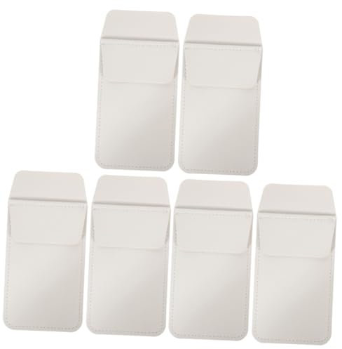 DIYEAH 3 Sätze Tasche Federmäppchen Card Holder Kartenhalter Stifte Halterung Stift Aufbewahrungstasche Pencil Holder Stifttasche Einfügen Taschenhalter Für Stifte Pu Weiß 2 Stück * 3