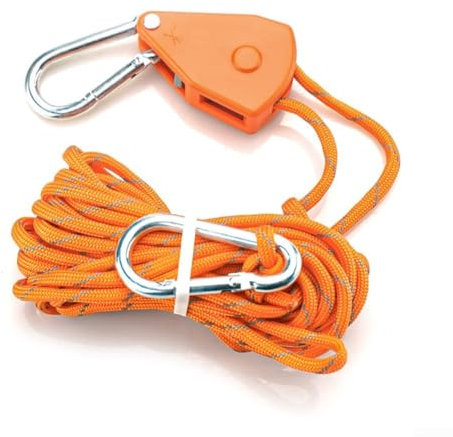 Effective Outdoor Solutions Cordon réglable avec mousqueton Orange 5 m