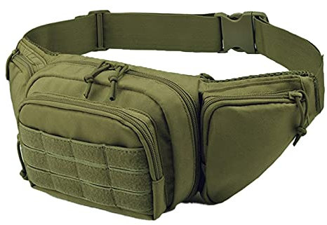 Werwing Taktische Bauchtasche für Herren – 800D wasserdichtes Oxford-Gewebe, verdeckte Tragetasche zum Wandern, Angeln und Jagen, verstellbare taktische Hüfttasche mit verschließbaren