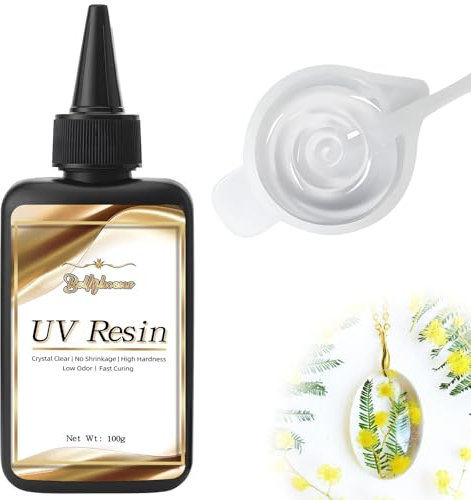 Bellifluous Resina UV, Resina UV Trasparente, 100g Colla UV a Basso Odore per Fusione, Rivestimento, Creazione di Gioielli, Fai da te, Resinas UV Trasparente per Gioielli a Rapida Polimerizzazione